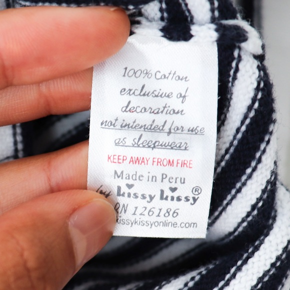 Kissy Kissy Striped Embroidered Nautical Cotton Knit Dress 6/9M - Picture 9 of 9